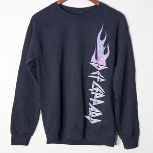 Goodie Two Sleeves Def Leppard Pyromania Sweatshirt Black S 80s Rock Band